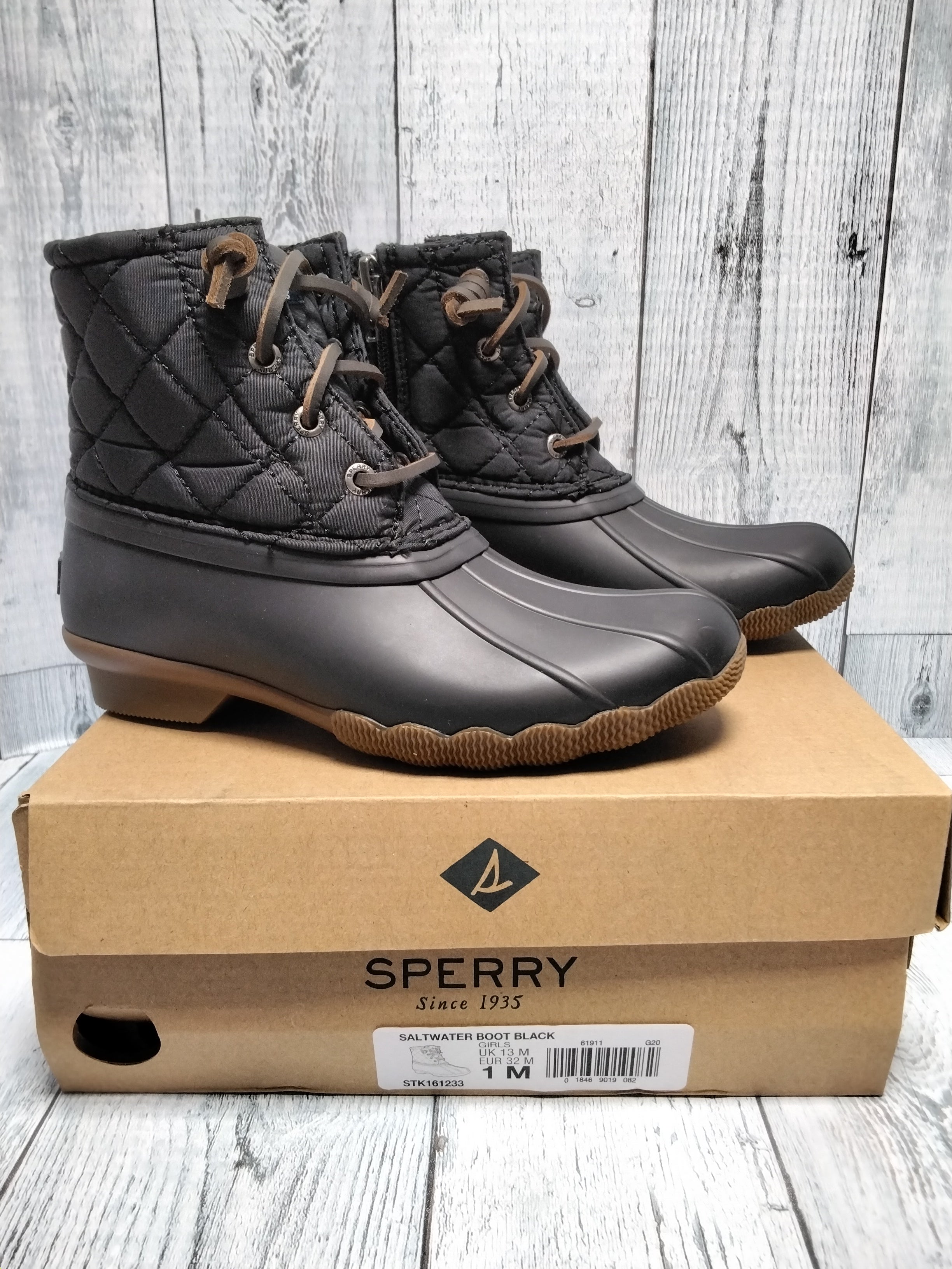 Sperry Unisex-Child Saltwater Boot Ankle, Sz 1M (7872372441326)